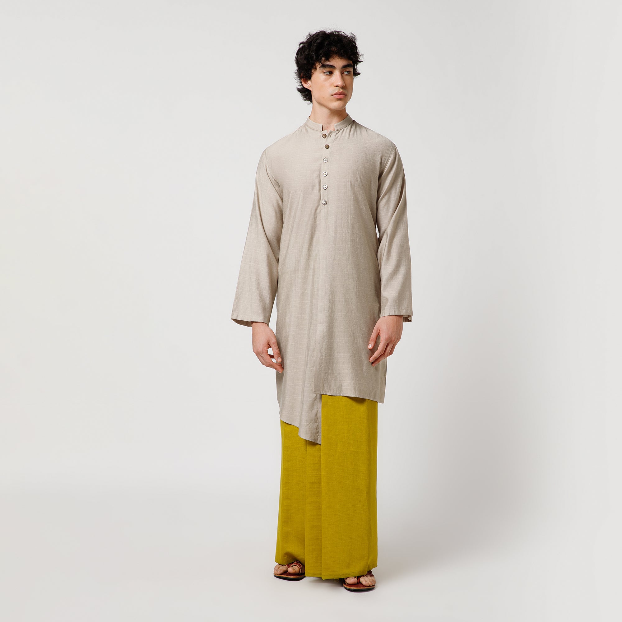 Beige Asymmetrical Kurta