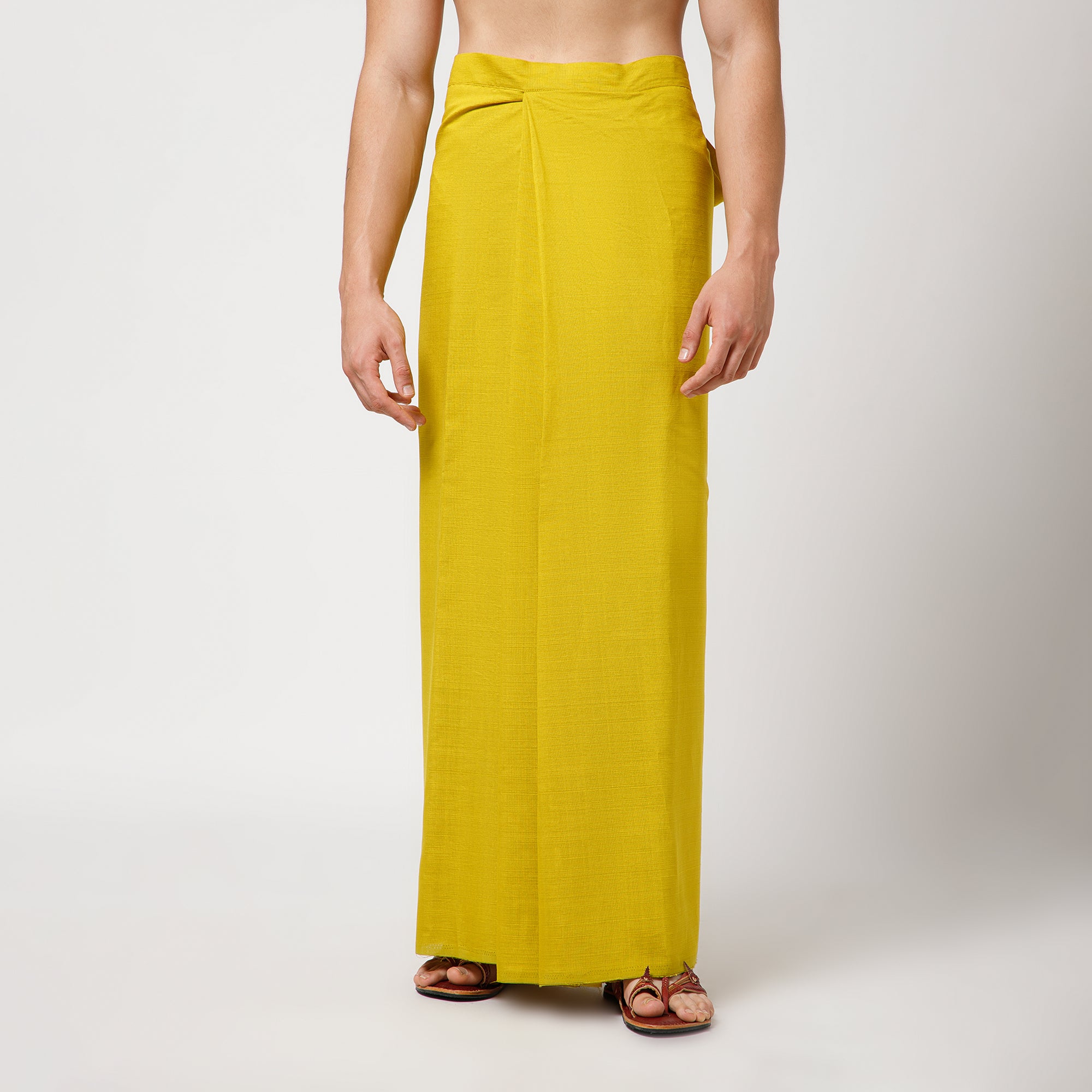 Olive Silk Dhoti
