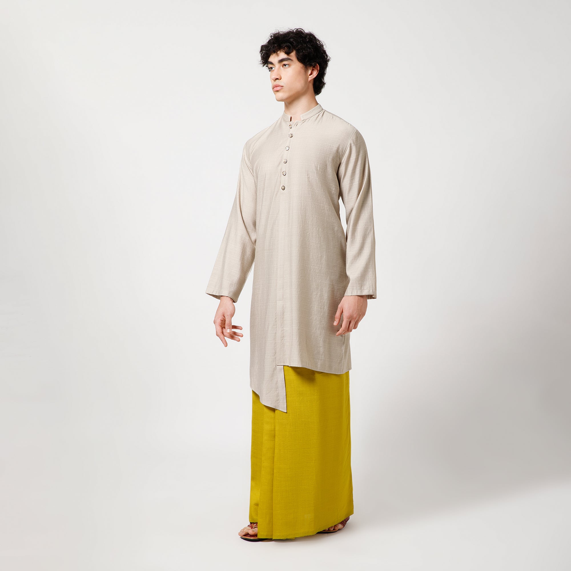 Beige Asymmetrical Kurta