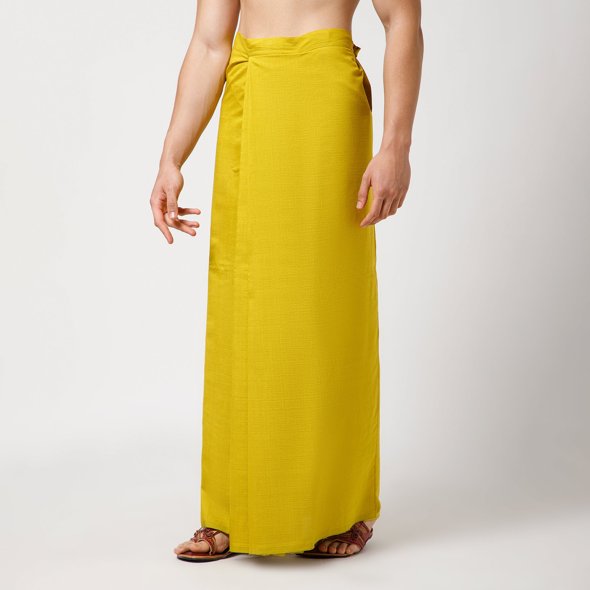 Olive Silk Dhoti