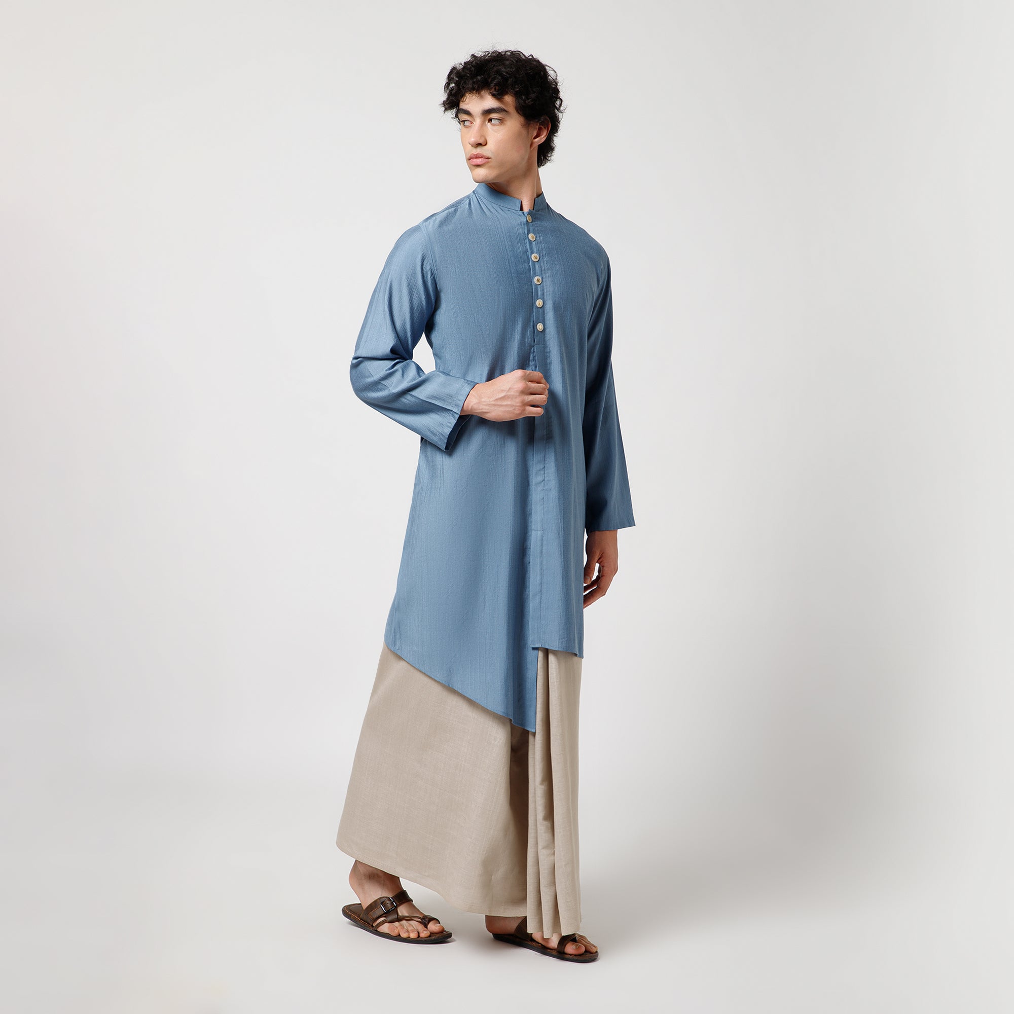 Blue Asymmetrical Kurta