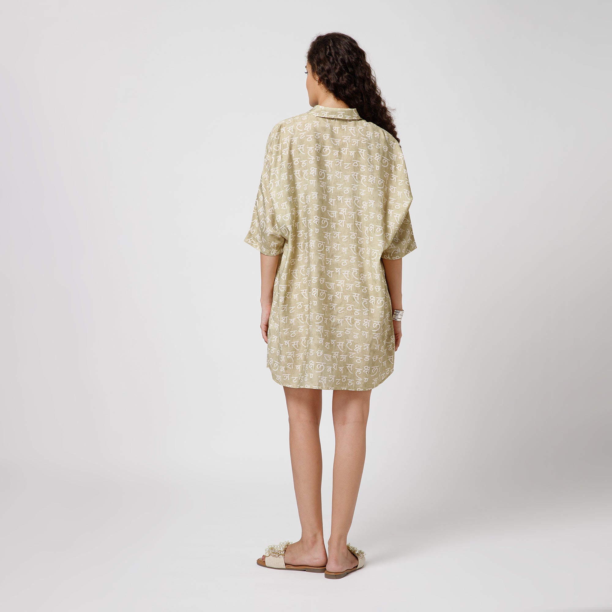 Hindi Print Kaftan Top