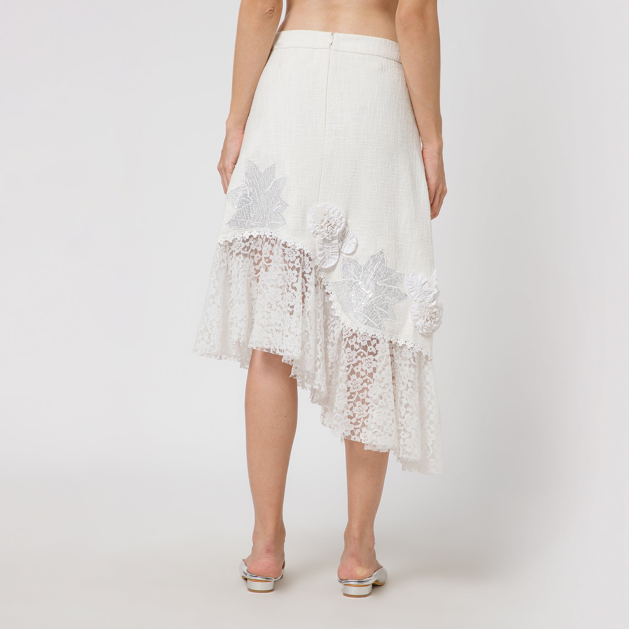 Off White Jute Asymmetrical skirt