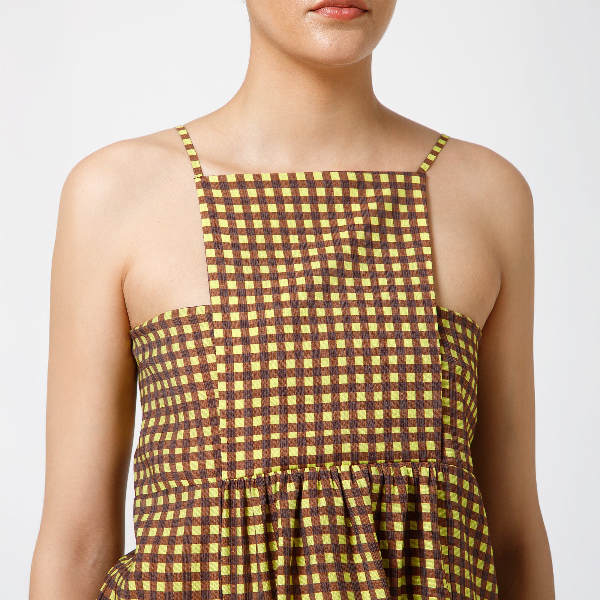 Brown Yellow Check Spaghetti