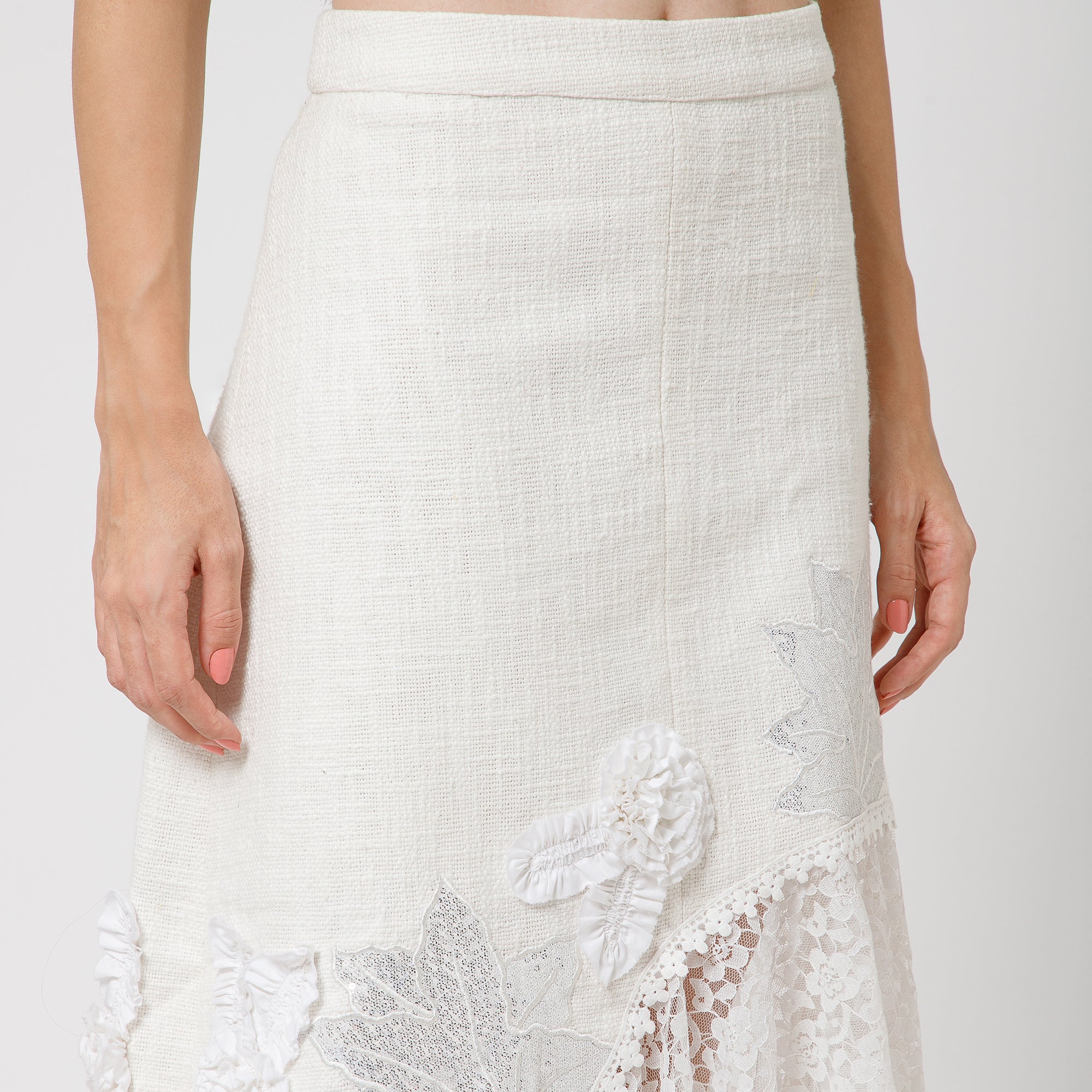 Off White Jute Asymmetrical skirt