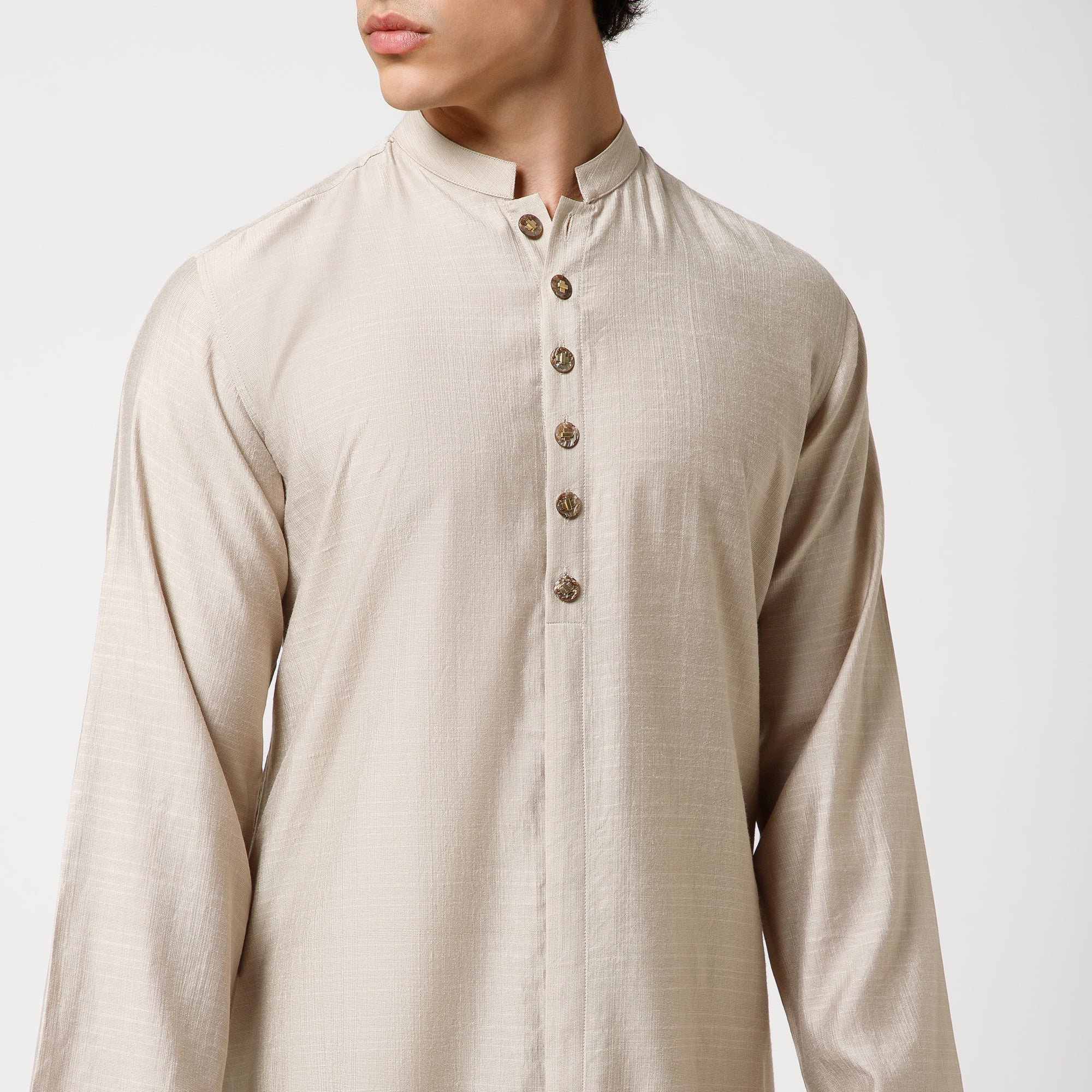 Beige Asymmetrical Kurta