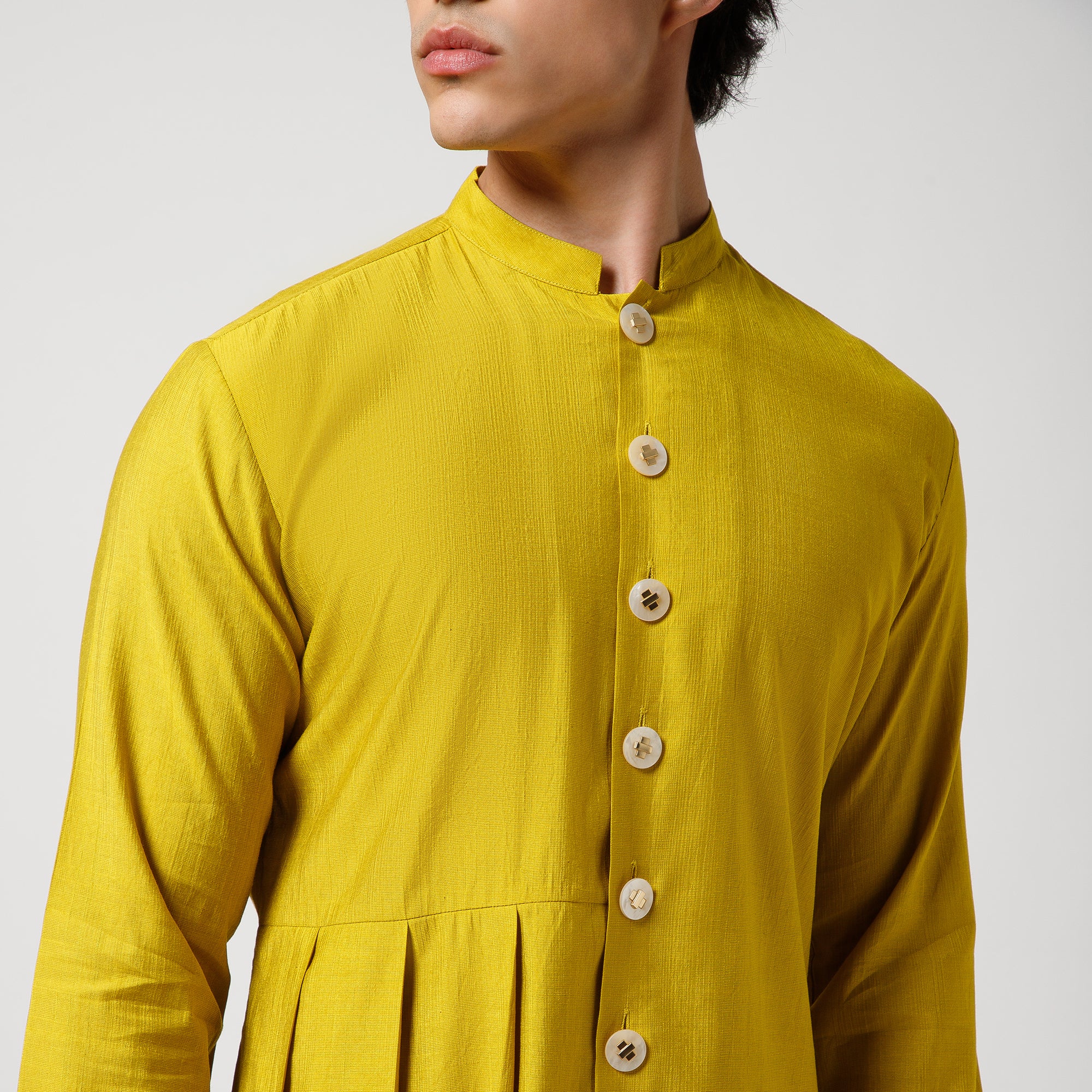 Olive Pleated Kurta