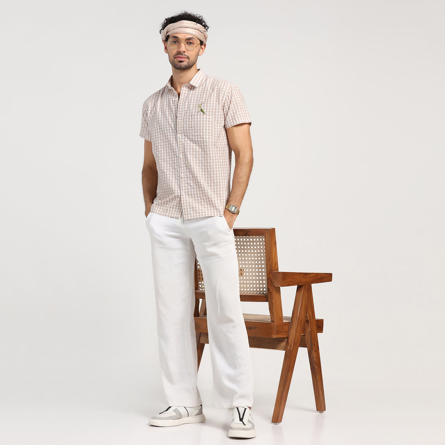 Buy Beige Check Shirt for Men-1