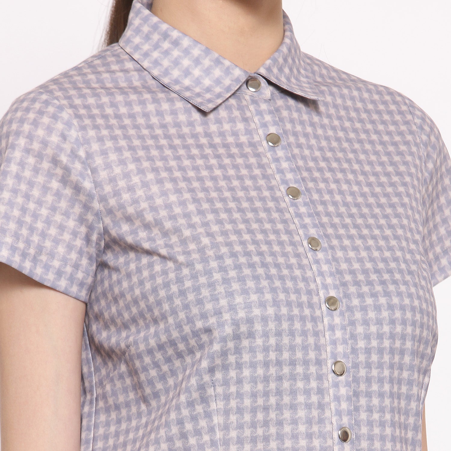 Buy Grey Check & Plisse Dresses for Women-3