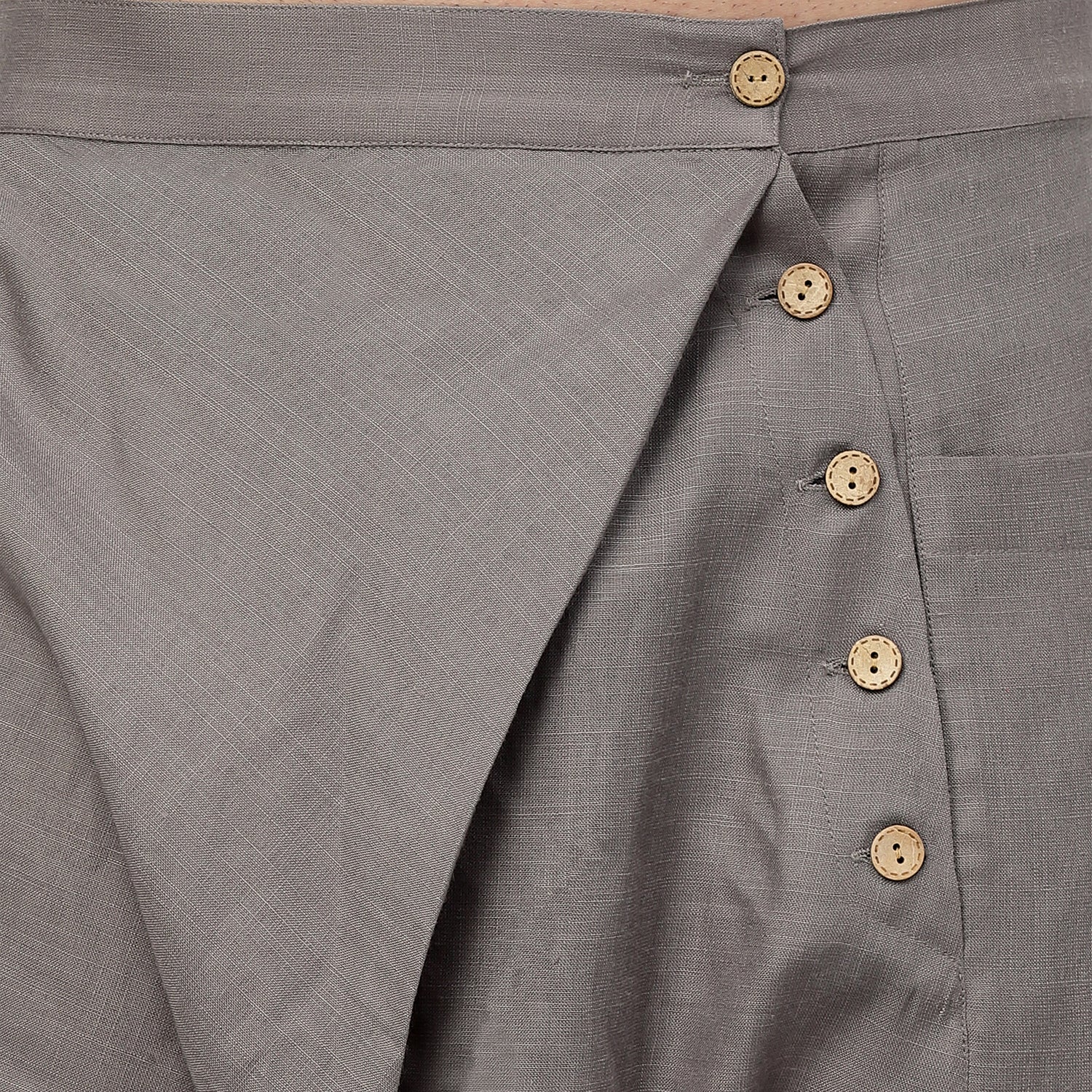 Grey Linen Harem Pant for Men-1