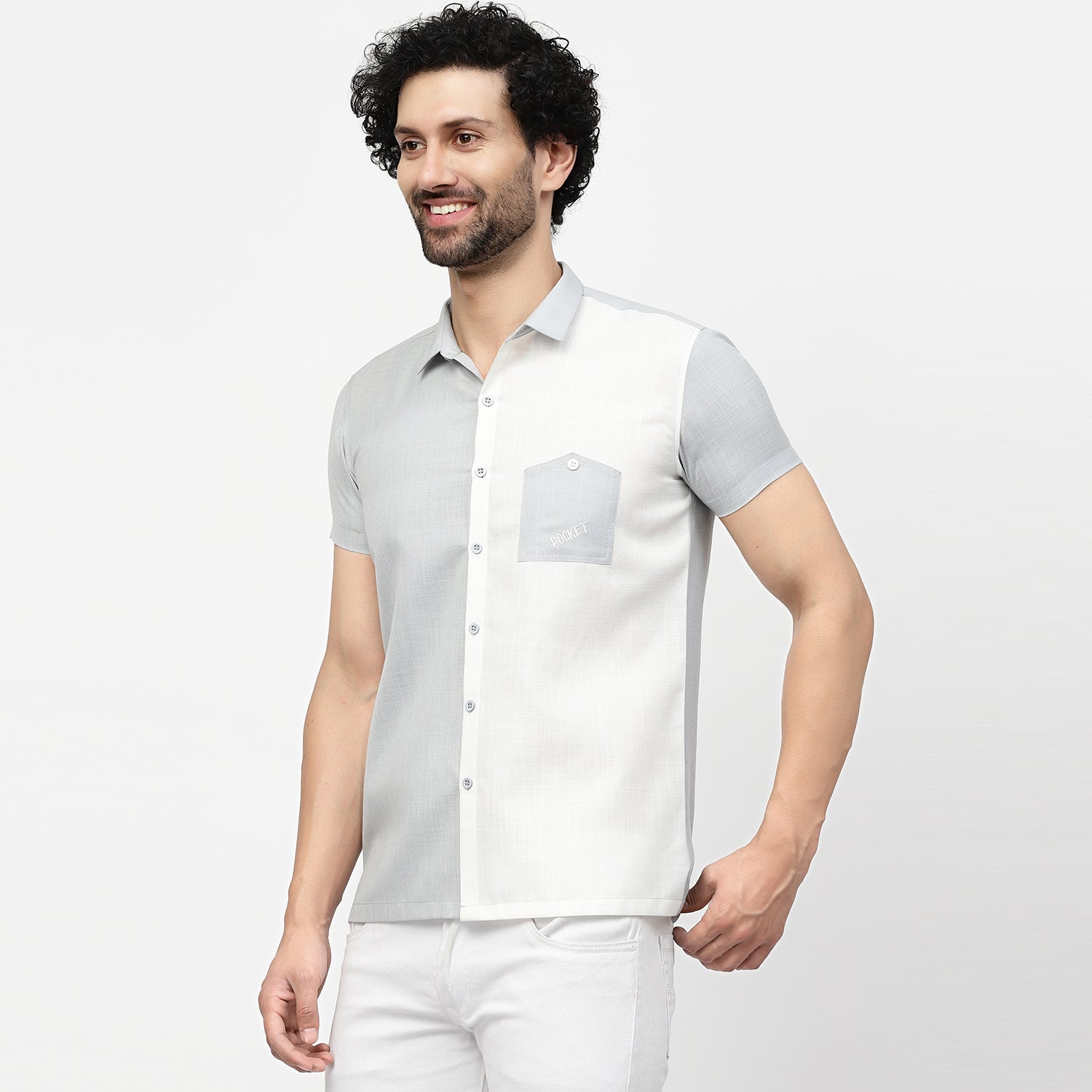 Inverted Pocket Linen Shirt for Men-1