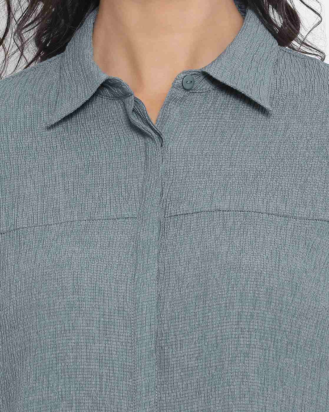 Teal Blue Peplum Top