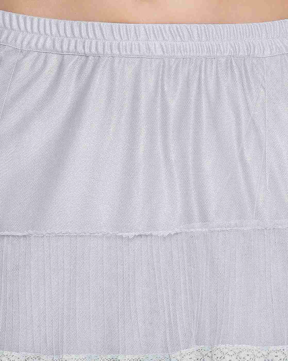 Light Blue Net Frill Skirt for Women-1