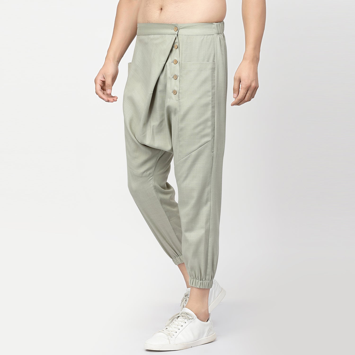 Long Linen Harem and Pant Kurta for Men -1