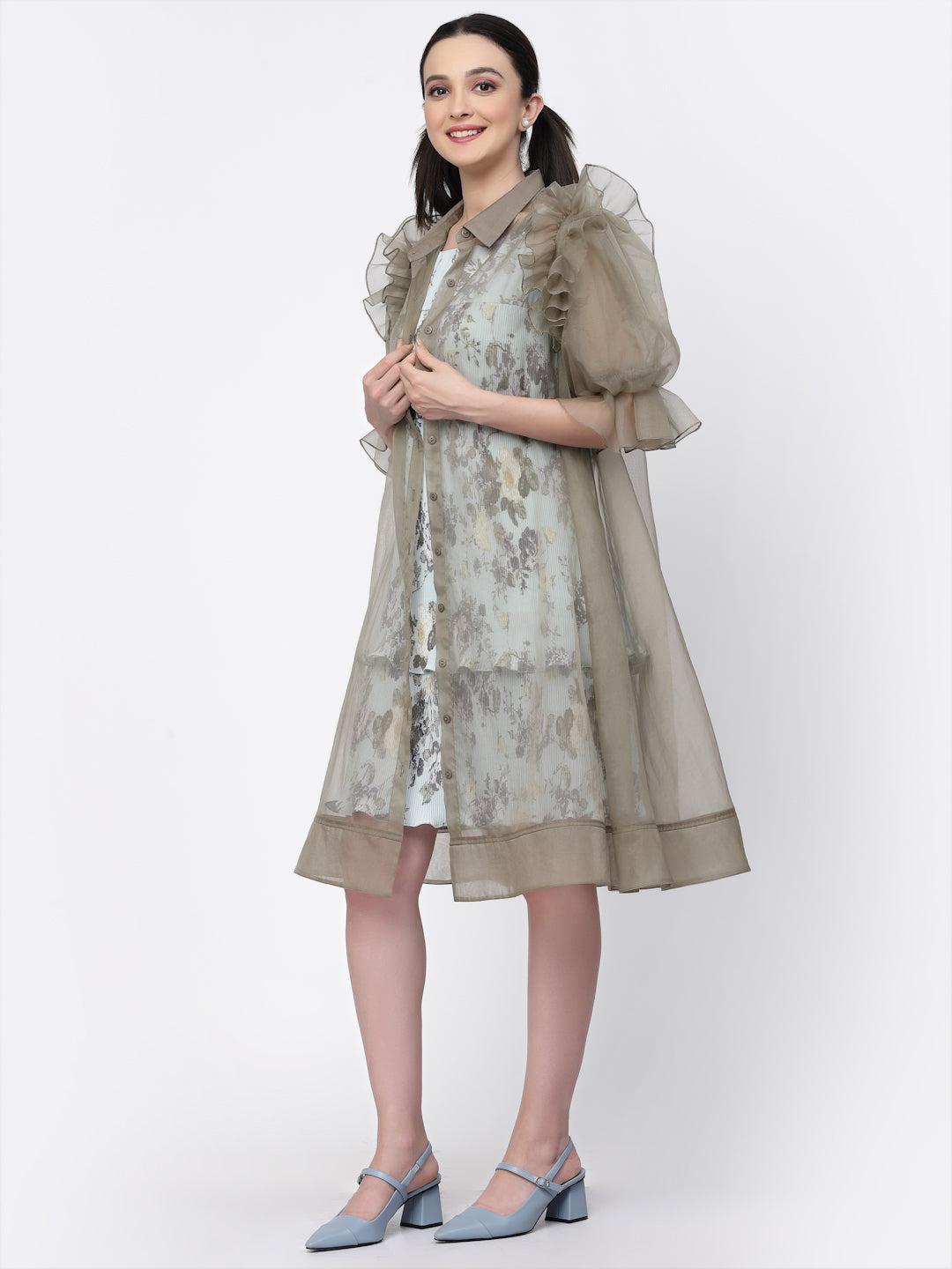 Organza Jacket With Puff Sleeves – LELA By Varija