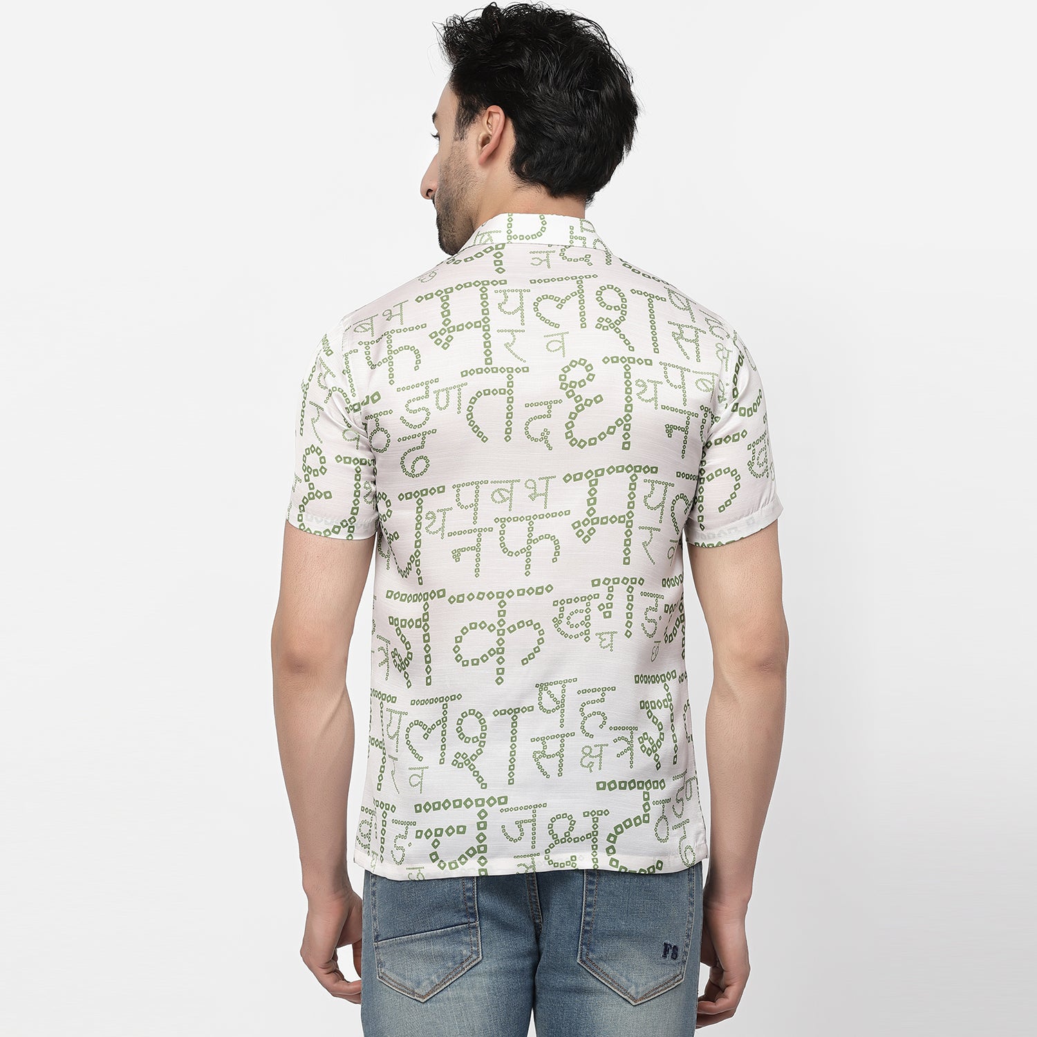 Satin Bandhni Alphabet Shirt, shirts for men, men shirts, designer shirts, stylish shirts, shirt design