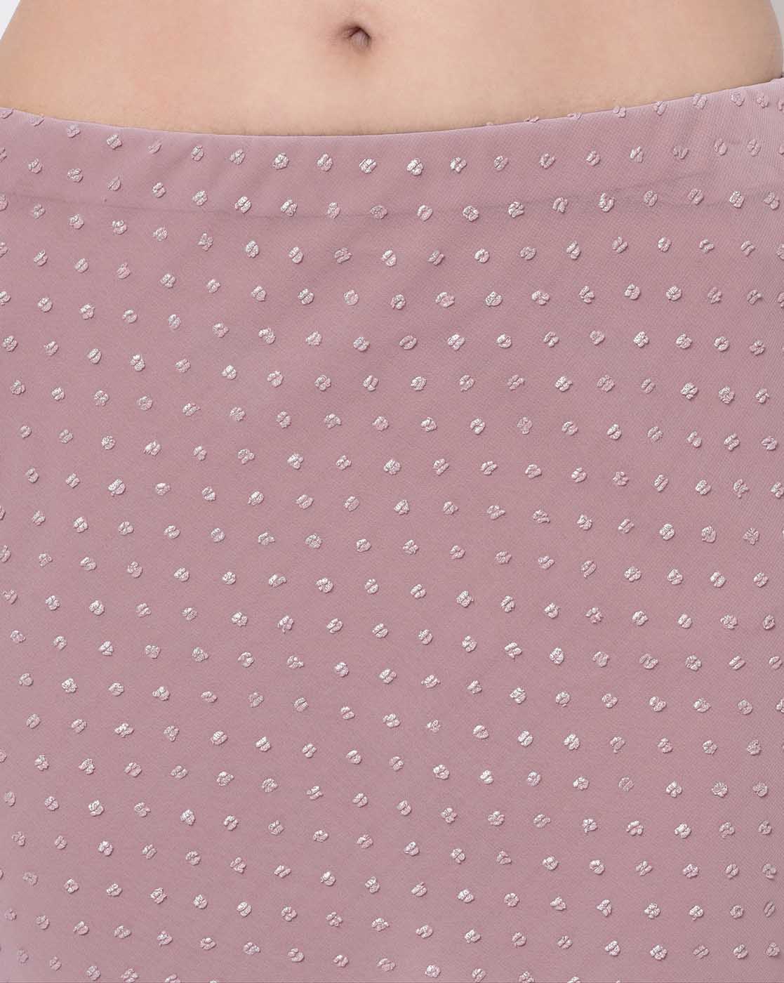 Silver Rose Pink Bias Skirt for Women-1