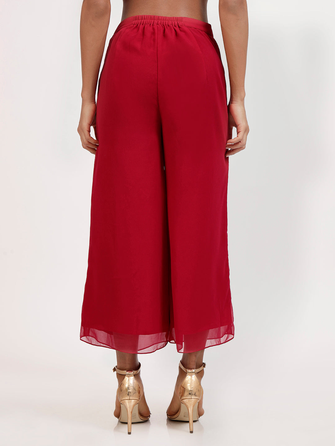Pink Georgette Plazzo