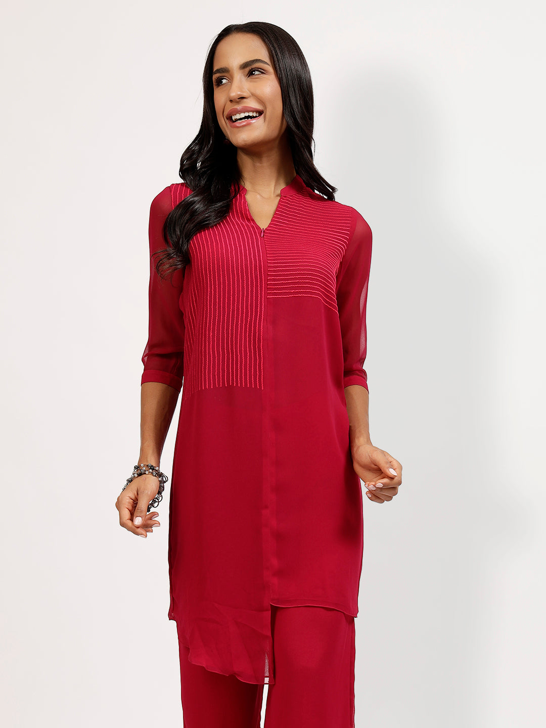 Pink Tunic With Chawal Taka At Front