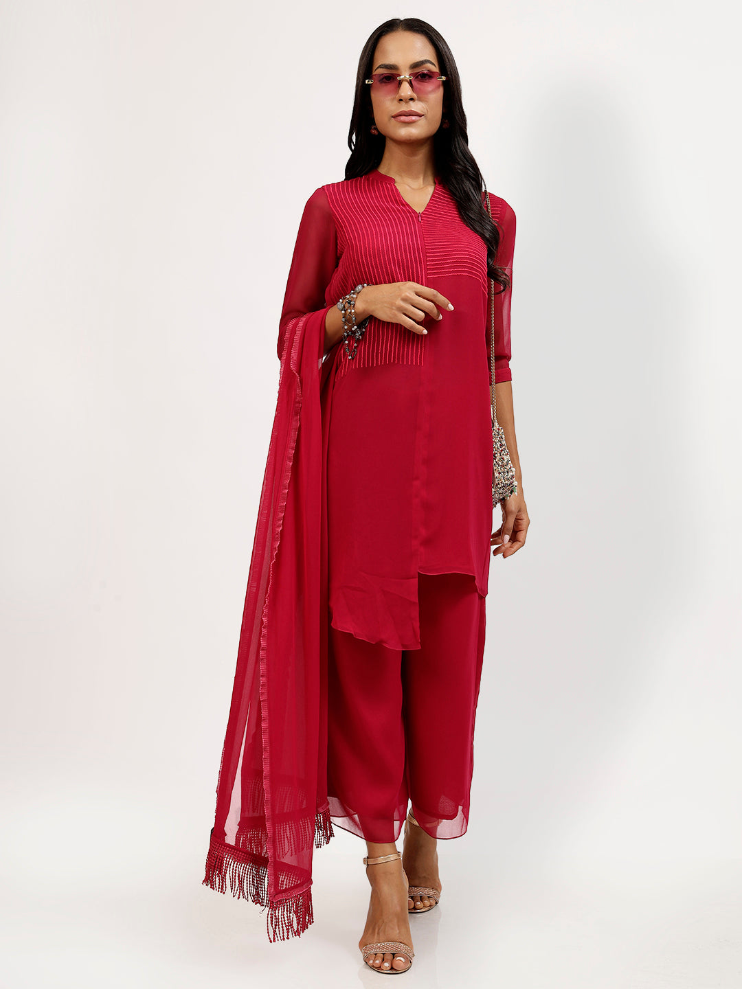 Pink Tunic With Chawal Taka At Front