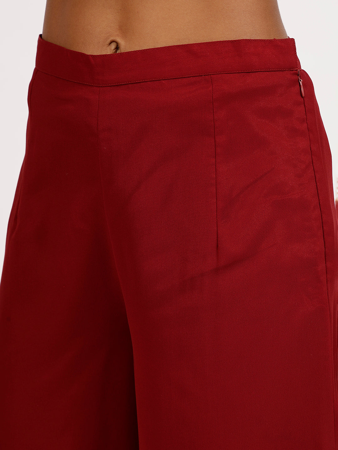 Maroon Georgette Plazzo