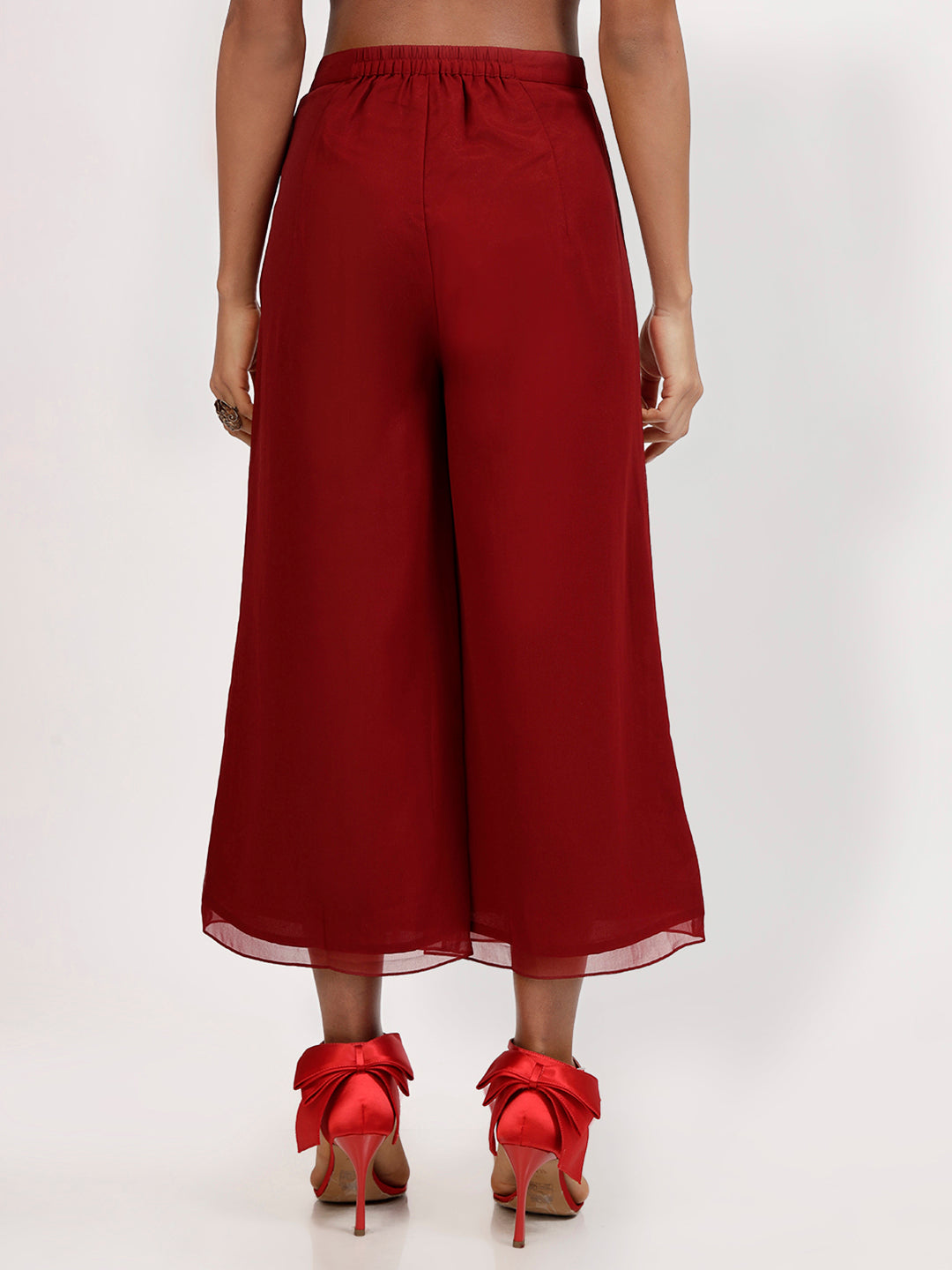 Maroon Georgette Plazzo