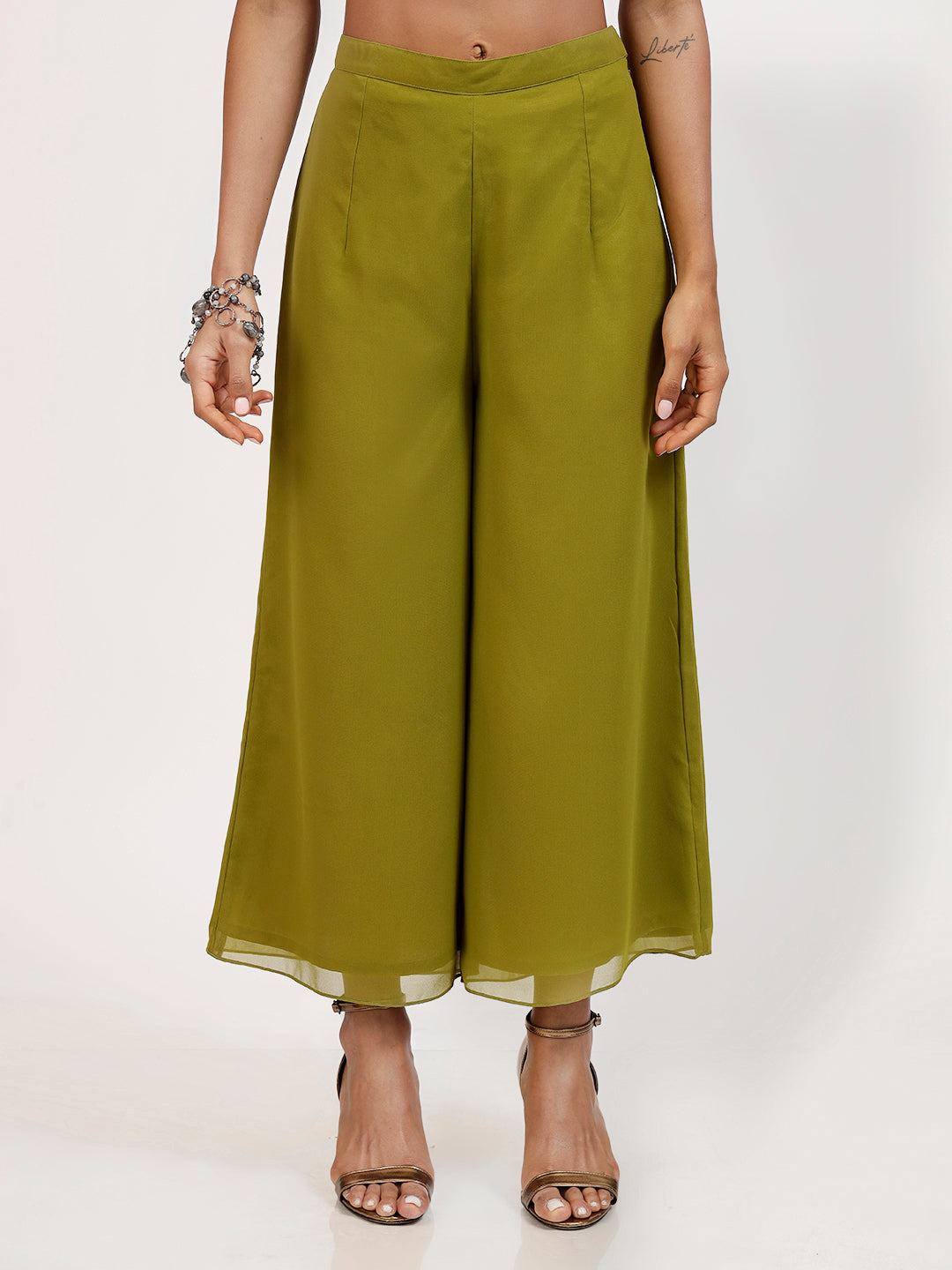 Olive Georgette Plazzo