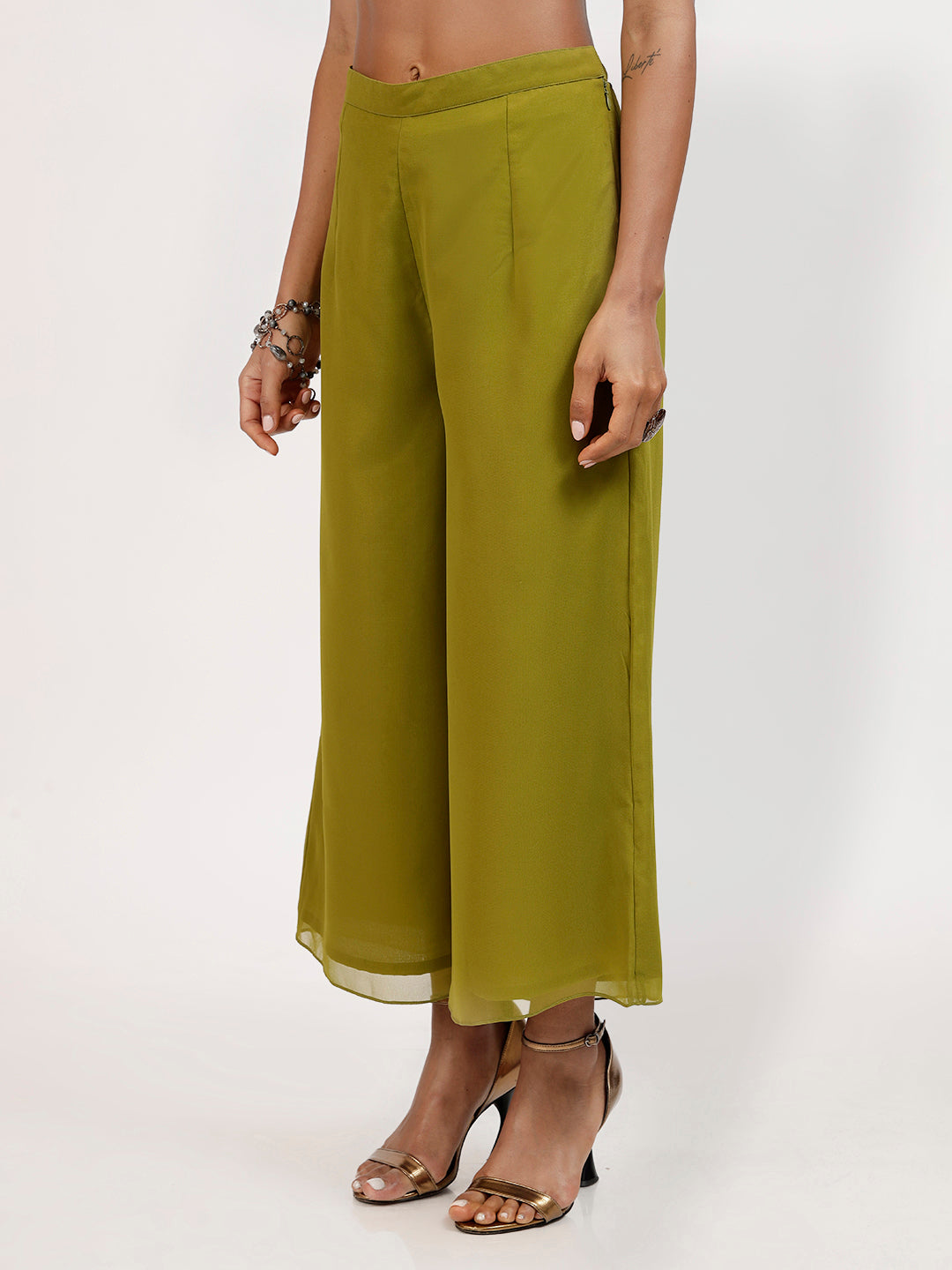 Olive Georgette Plazzo