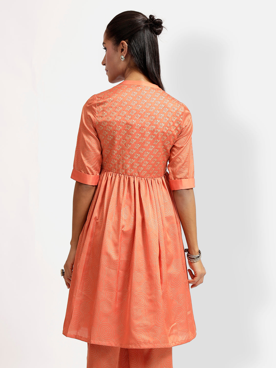 Peach Tunic With Gathers At Side