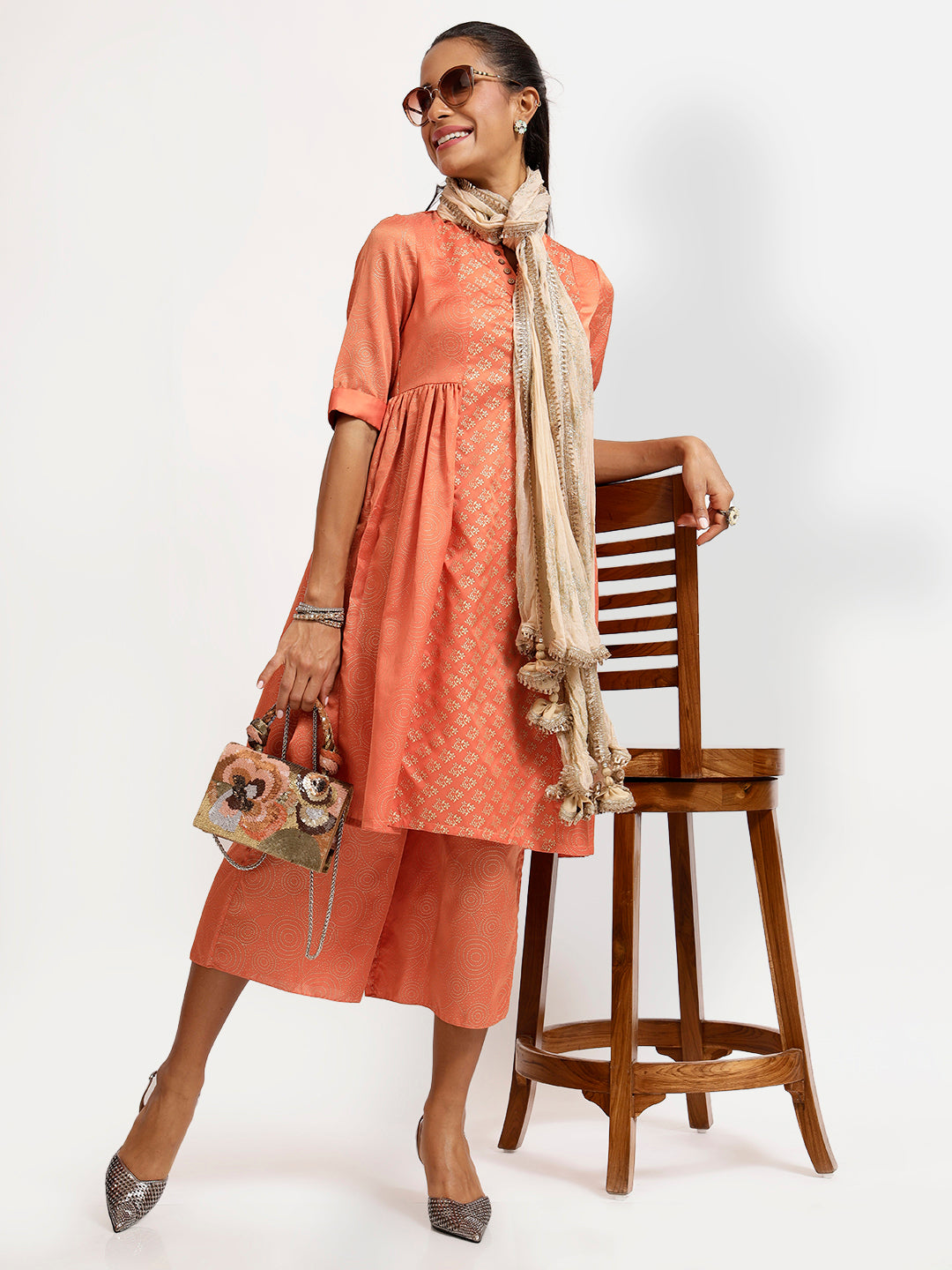 Beige Chiffon Duppatta