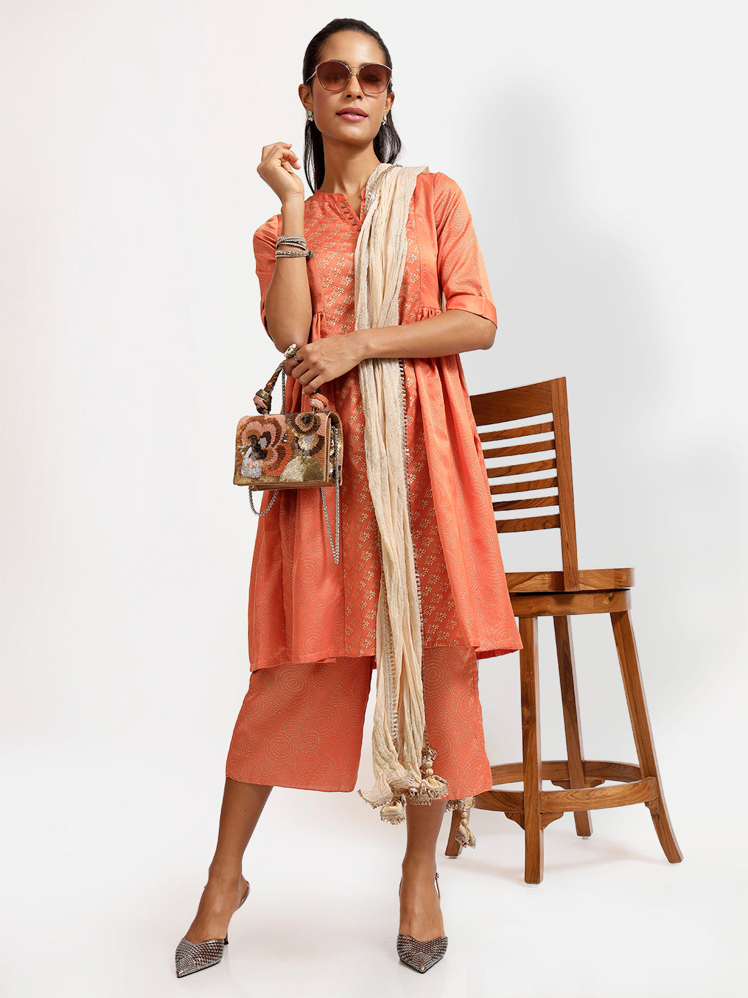 Beige Chiffon Duppatta