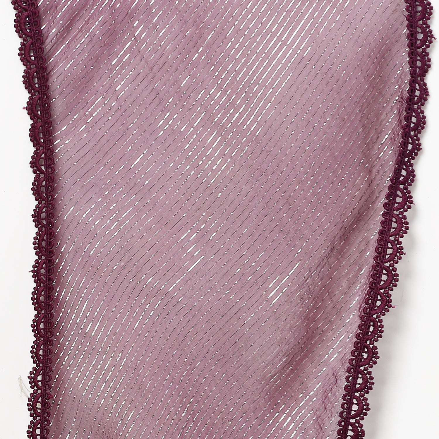 Purple Lurex Dupatta With Lace