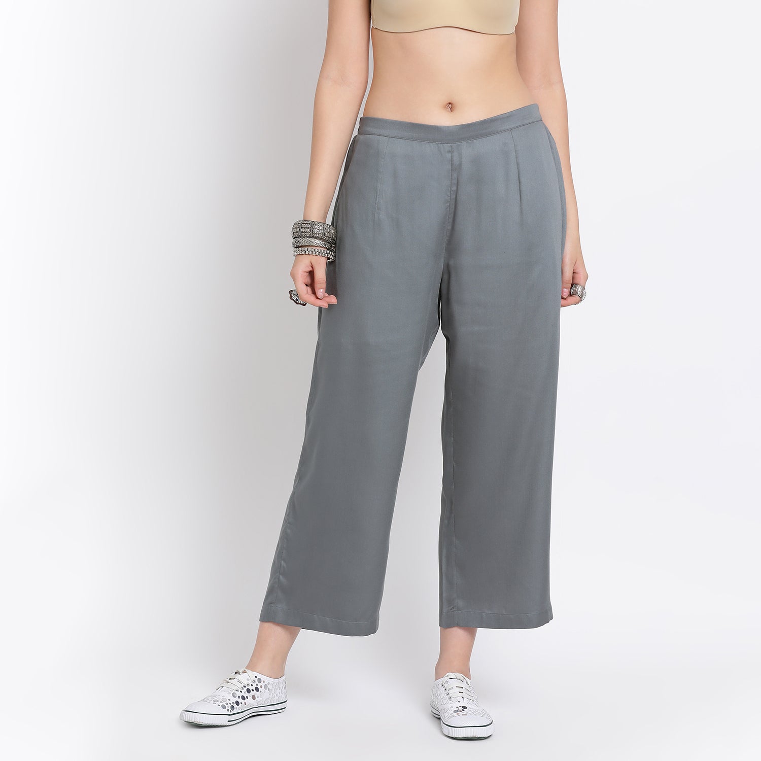 Grey viscose plazzo
