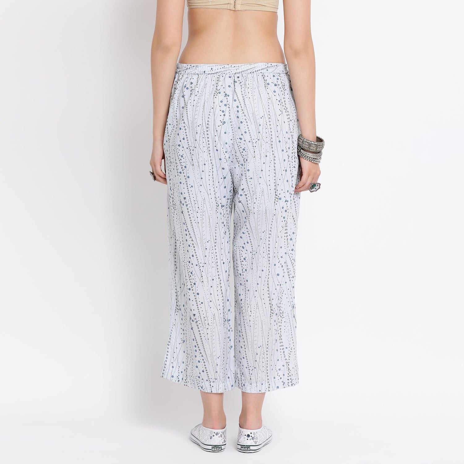 Buy Sky Blue Printed Plazzo for Women-3