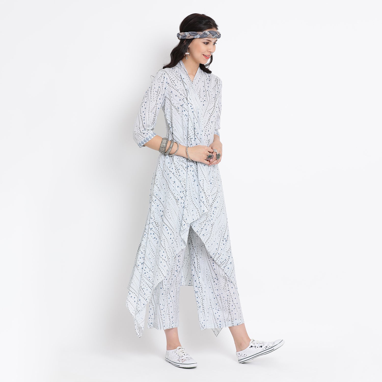 Buy Sky Blue Printed Plazzo for Women-4