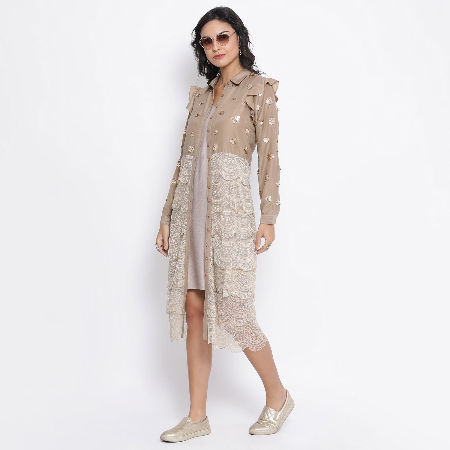 Buy Beige Lace Tunic for Women