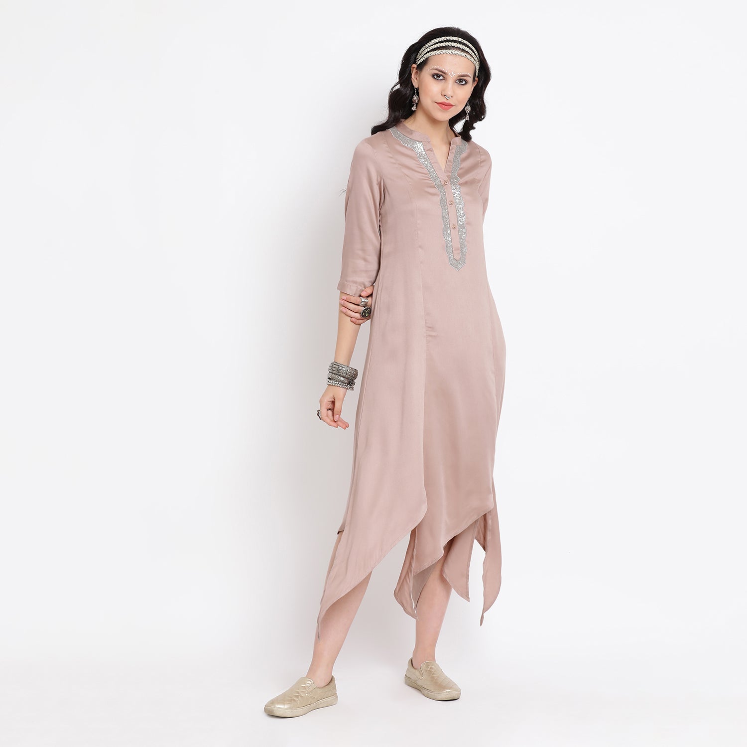 Buy Pink Viscose Triangle Dresses for Women