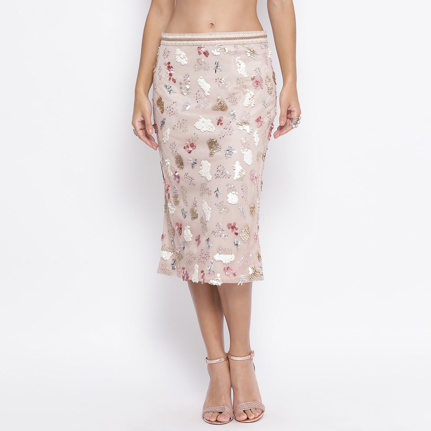Beige Net Skirts for Women Online