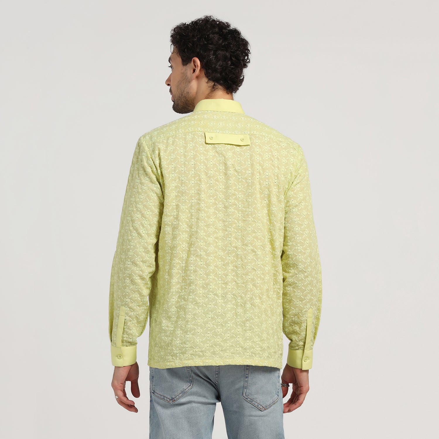 Lime Green Schiffle Shirt