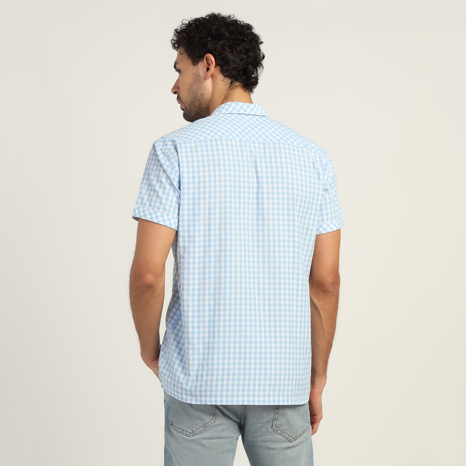 Blue Check Patch Shirt