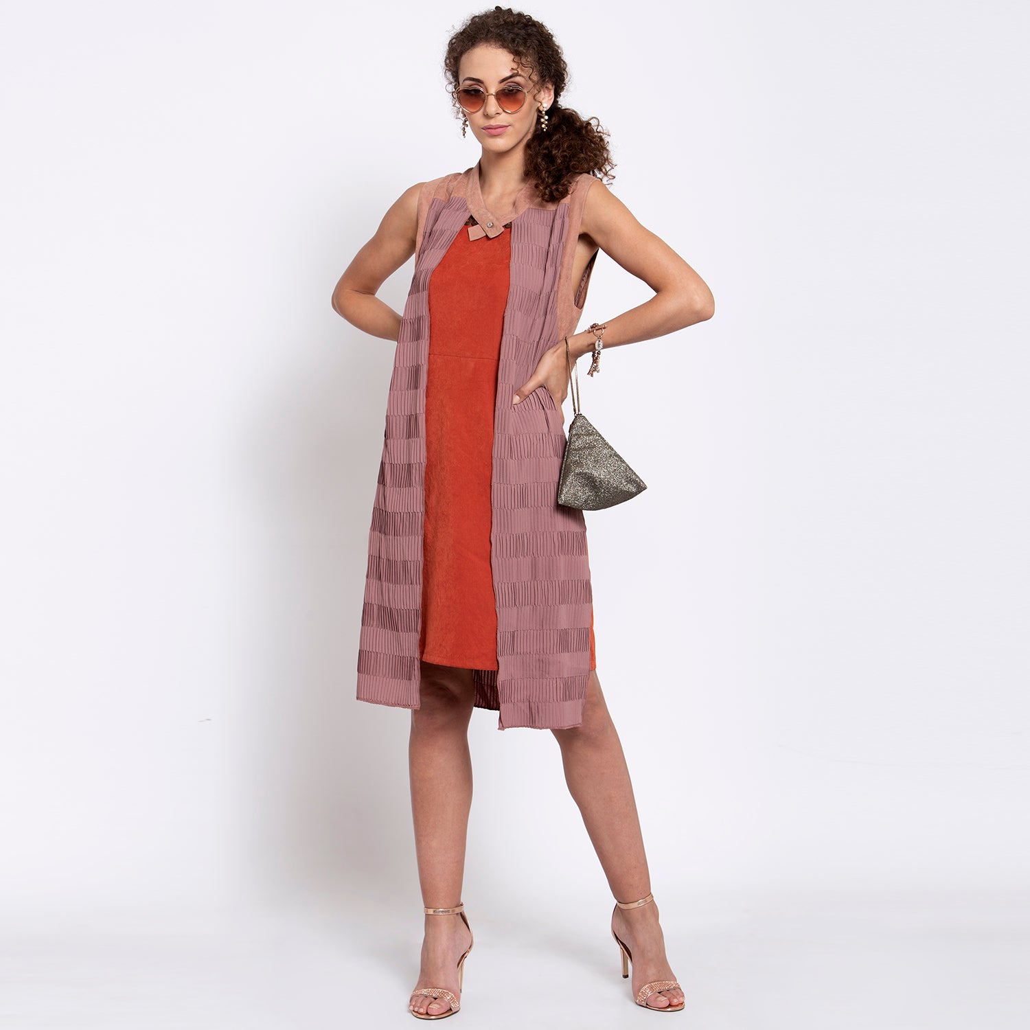 Rust Texture Long Cape