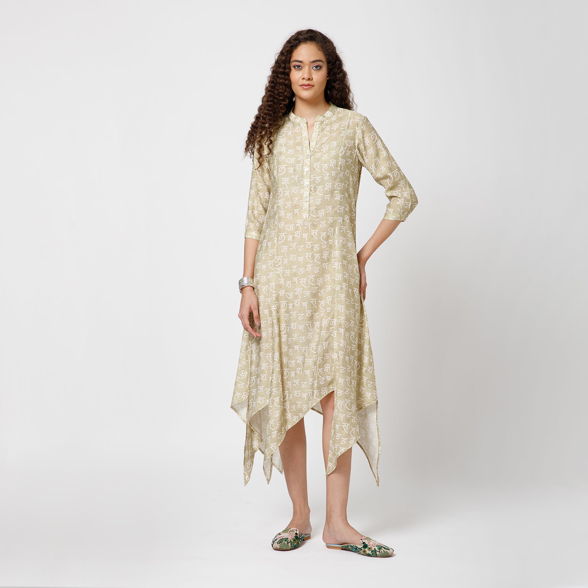 Hindi Lime Green Triangle Dress