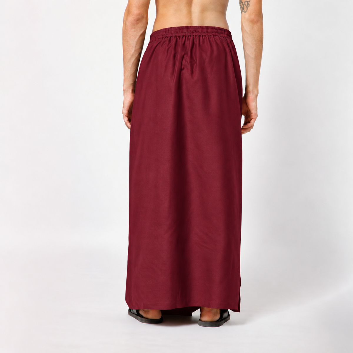 Maroon Dhoti With Elasticated Waistband