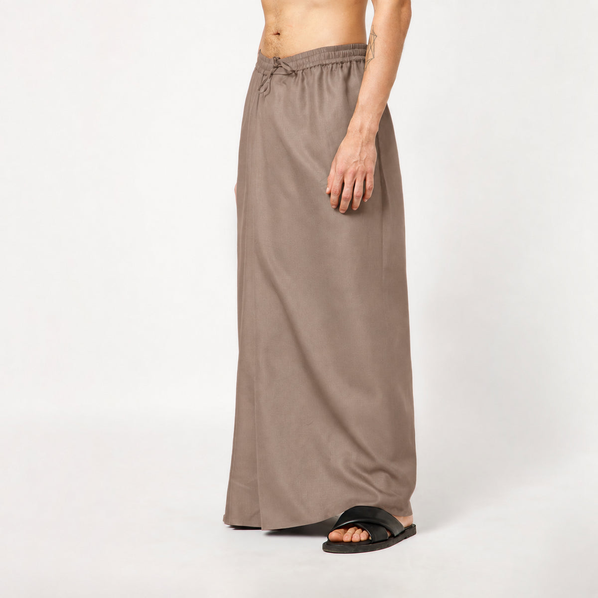 Brown Dhoti With Elasticated Waistband
