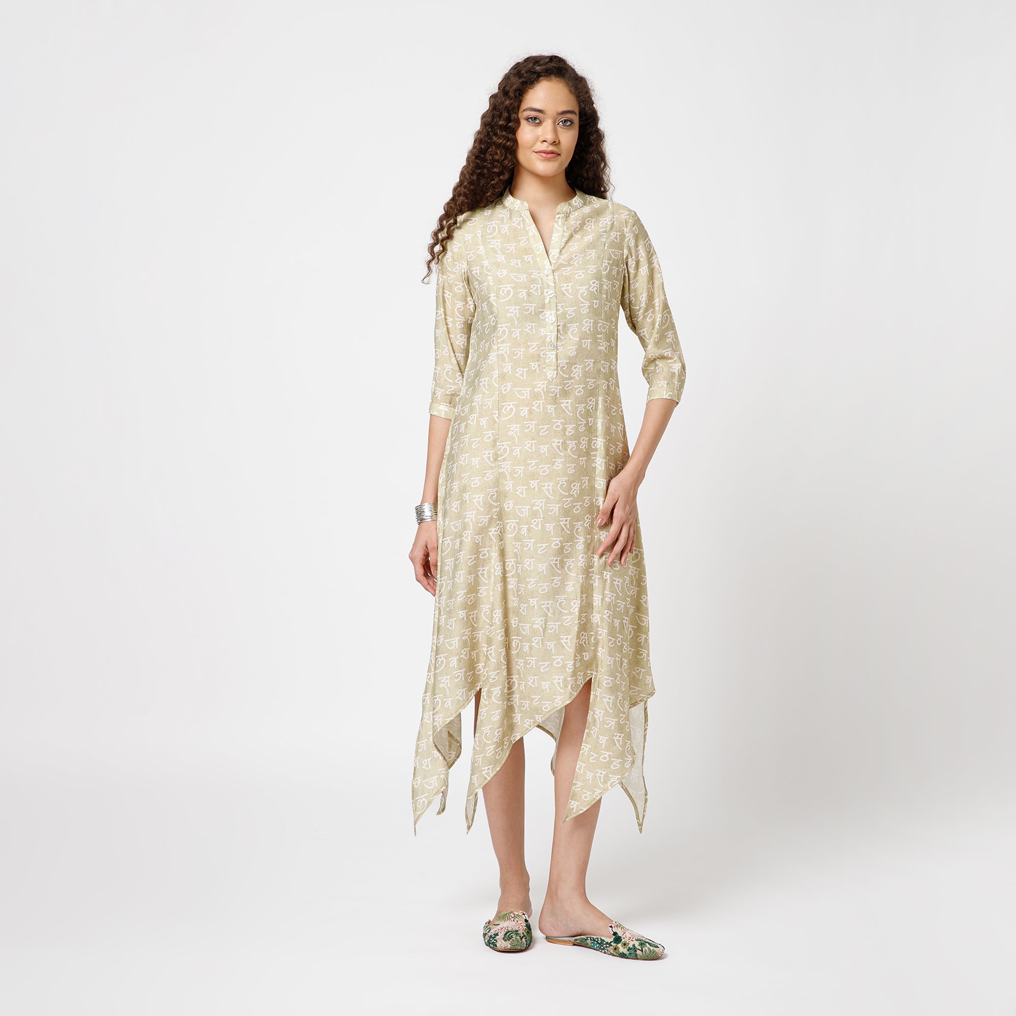 Hindi Lime Green Triangle Dress
