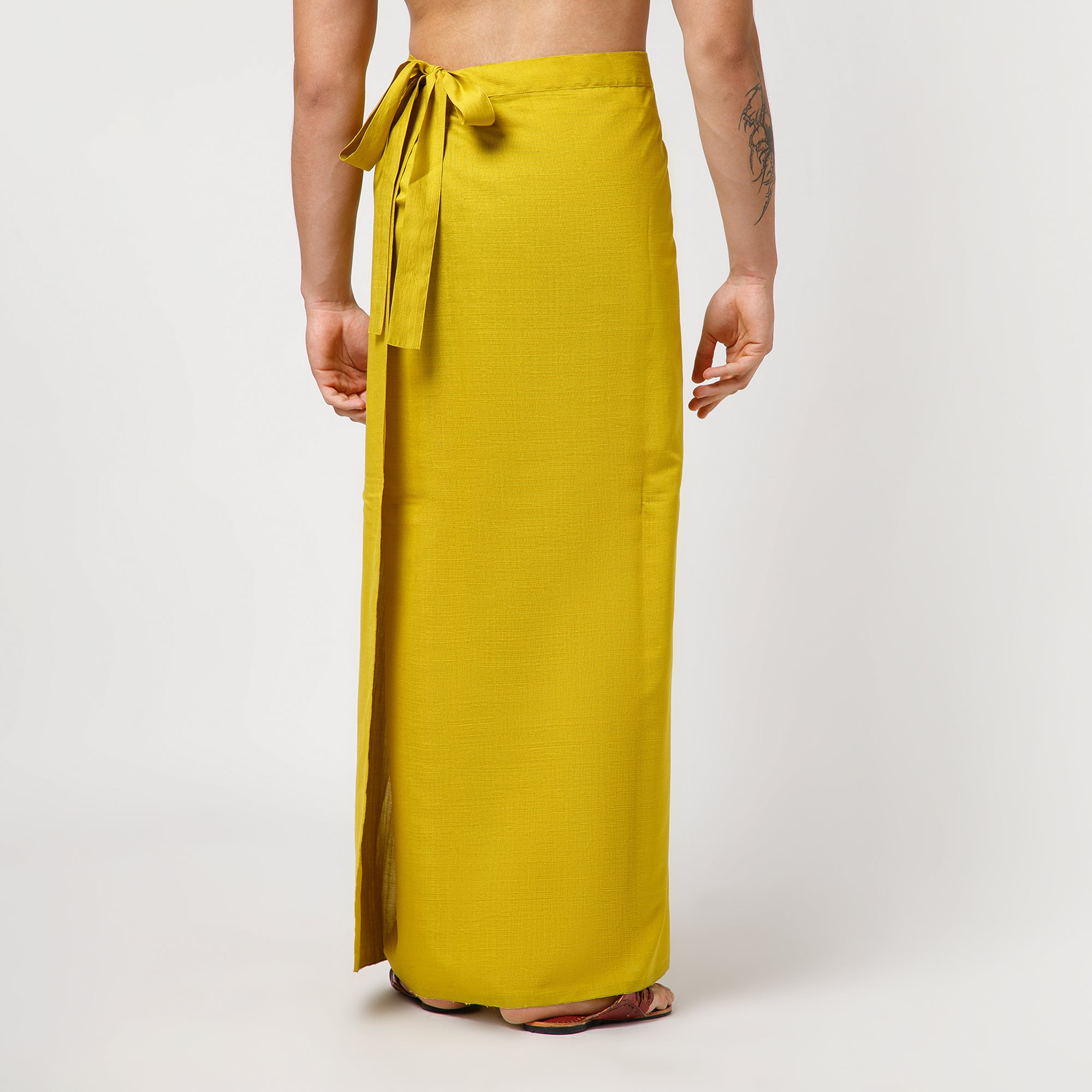 Olive Silk Dhoti