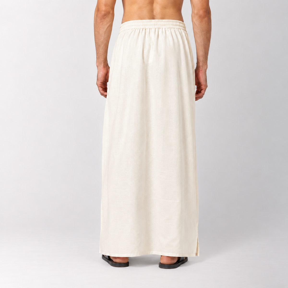 Off White Dhoti With Elasticated Waistband