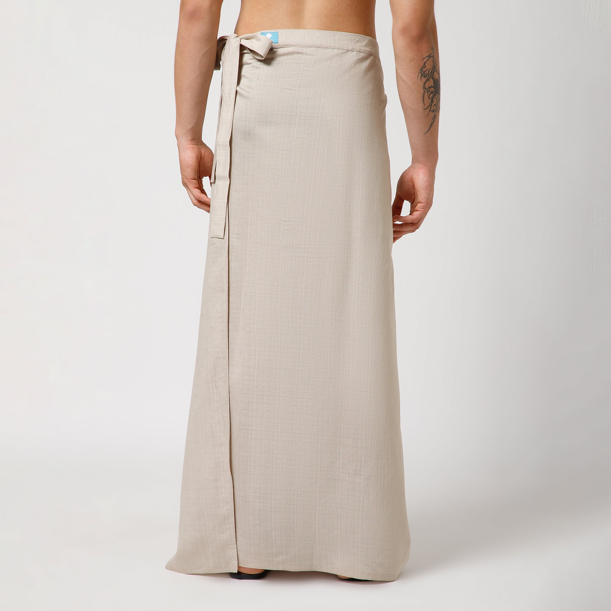 Beige Silk Dhoti