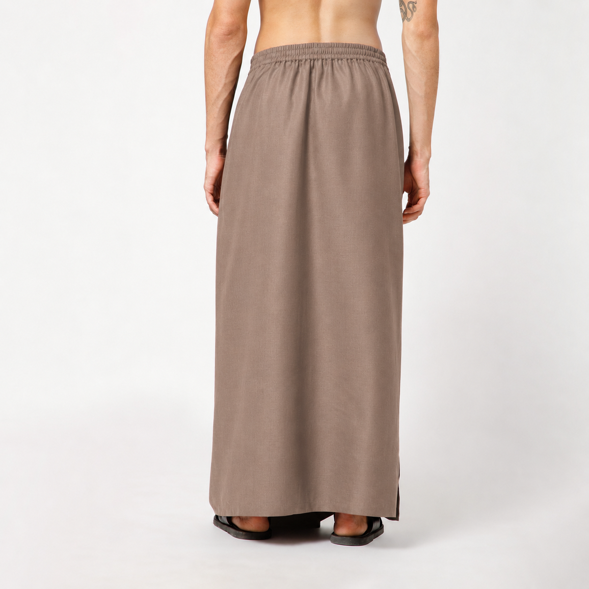 Brown Dhoti With Elasticated Waistband