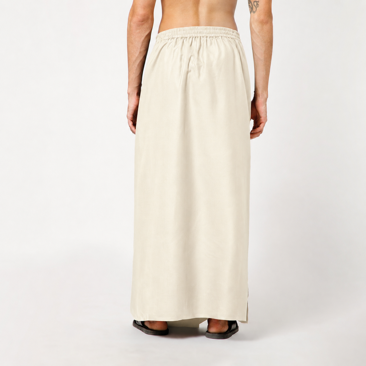 Off White Dhoti With Elasticated Waistband